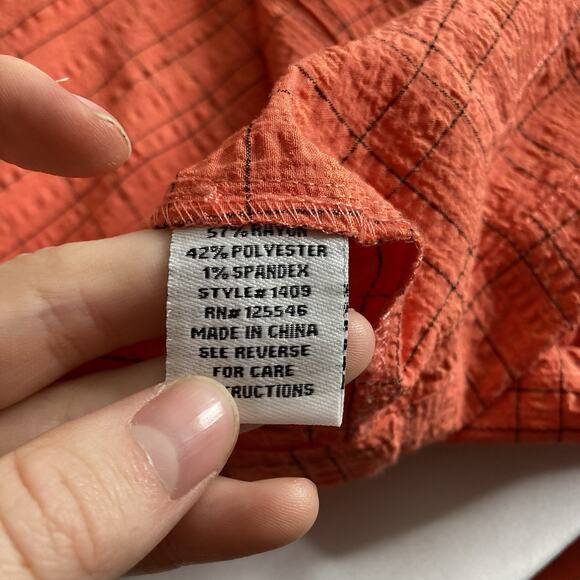 Habitat Women's Orange Textured Chore Jacket Size L Lagenlook Coastal Artsy Boho - Picture 6 of 13